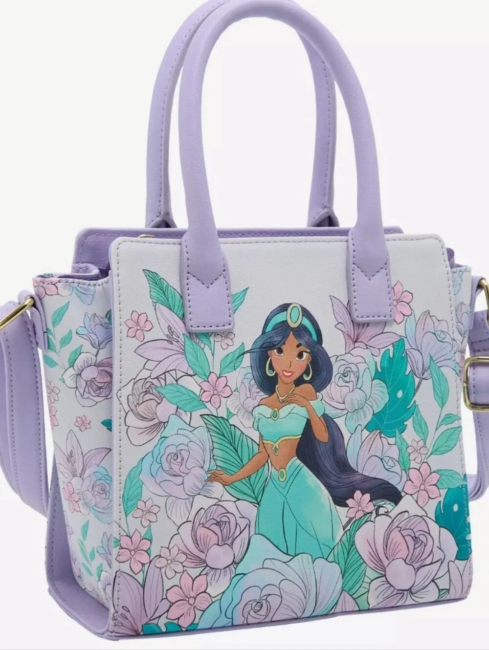 NWT Loungefly Disney Princess Jasmine Floral Mini Satchel Bag